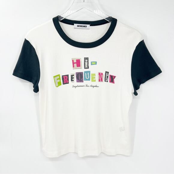 NEW Daydreamer Hi-Frequency Ransom Note Ringer‎ Tee M White - Picture 2 of 7